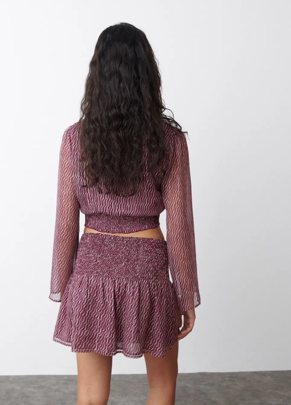 Blusa Mangas Volume Lace Up