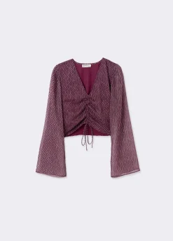 Blusa Mangas Volume Lace Up