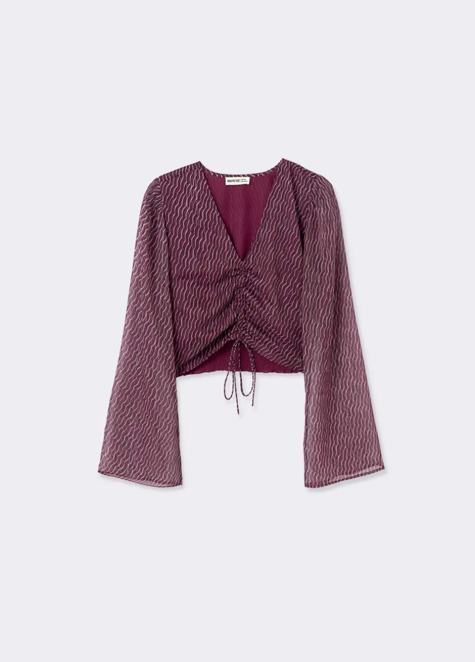 Blusa Mangas Volume Lace Up