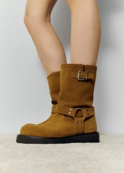 Bota Biker Fivela Pele