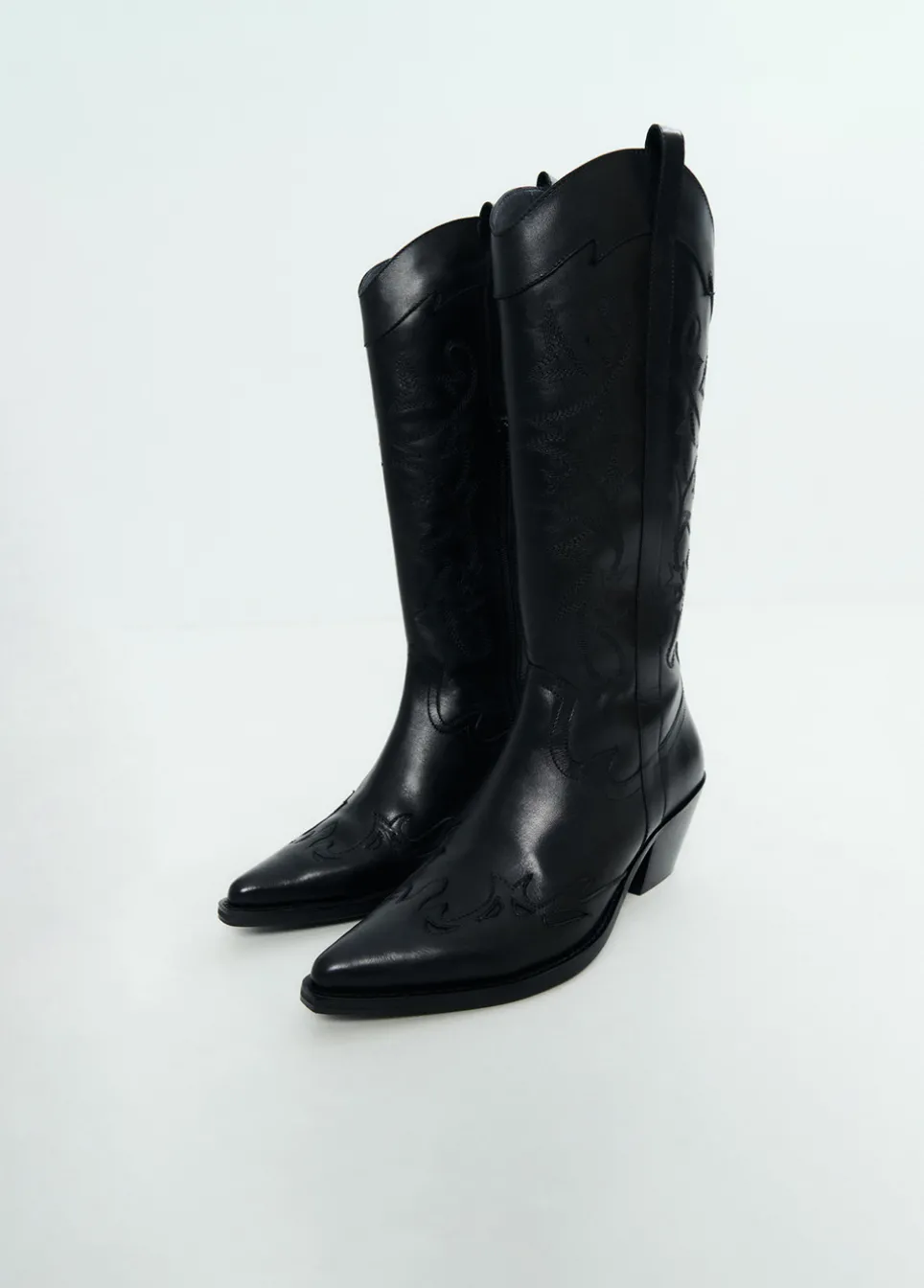 Bota Cowboy De Cano Alto Bordada
