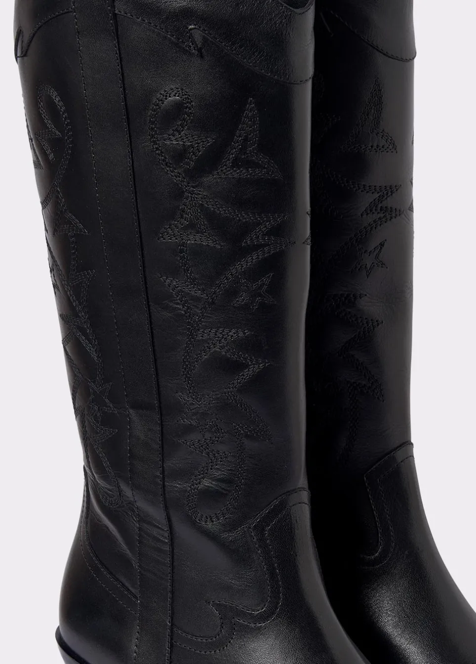 Bota Cowboy De Cano Alto Bordada