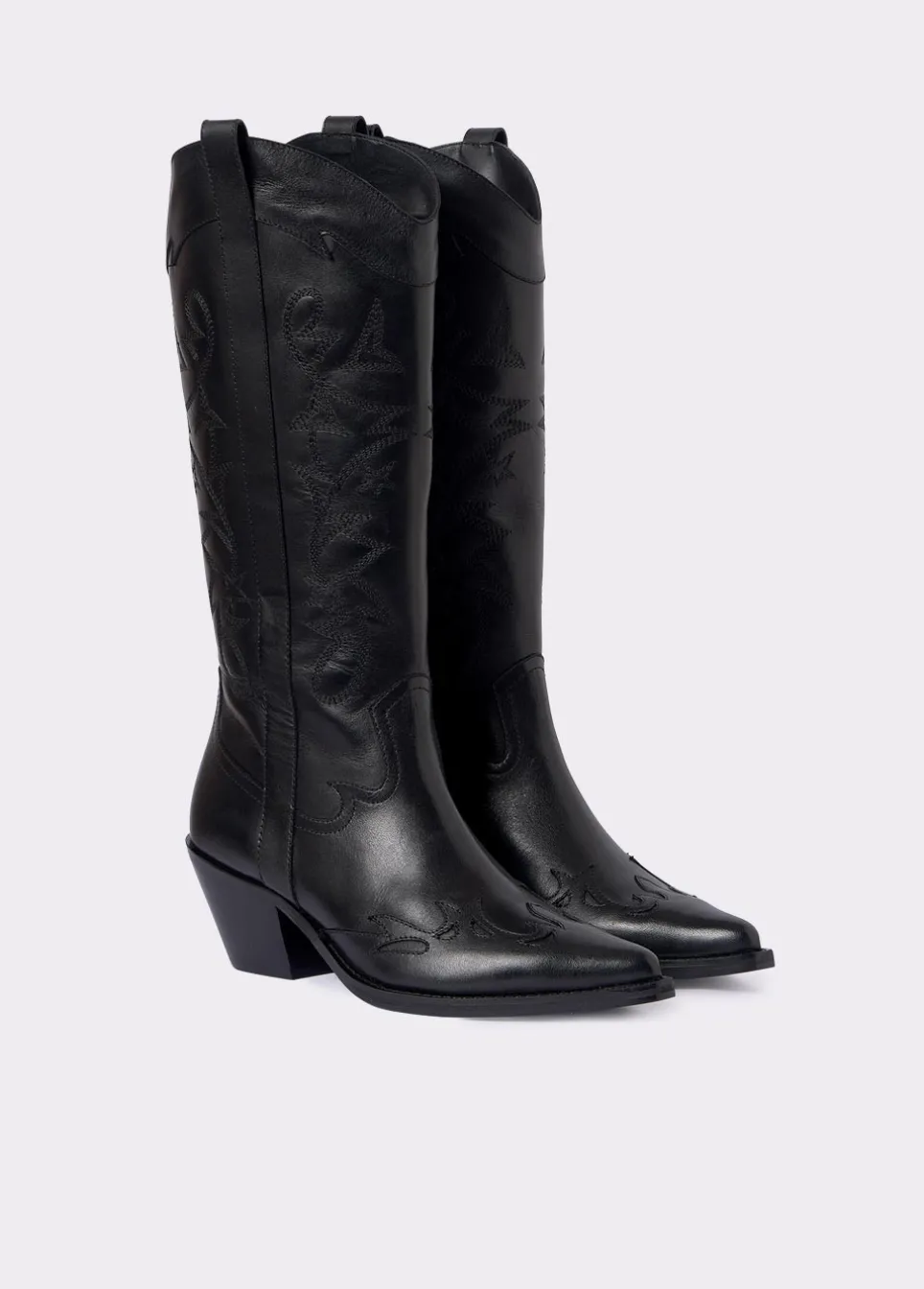 Bota Cowboy De Cano Alto Bordada