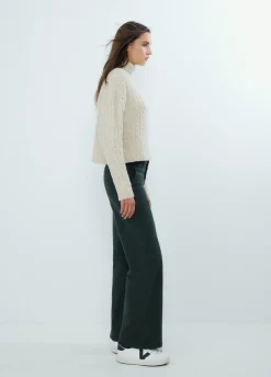 Calças Culotes Com Bolsos Frontais