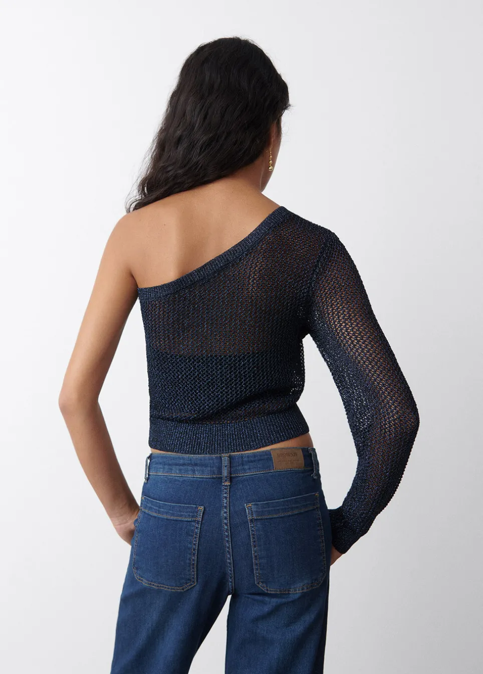Camisola Assimetrica Com Rendilhado