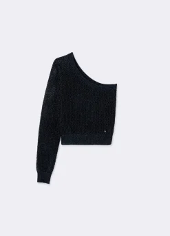 Camisola Assimetrica Com Rendilhado
