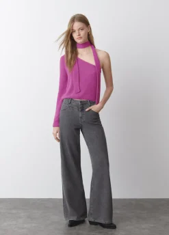 Camisola Assimetrica Pelo Cachecol