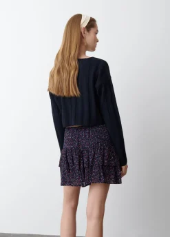 Camisola Cropped Gola Em Bico