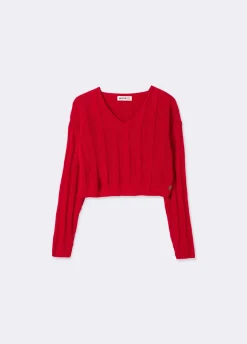 Camisola Cropped Gola Em Bico