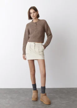 Camisola Rendilhada Botoes Gola