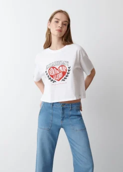 T-Shirt Com Estampado De Coracao