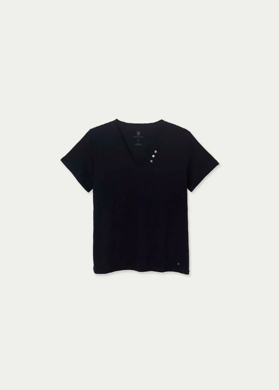 T-Shirt Mar Basica Botoes Organica