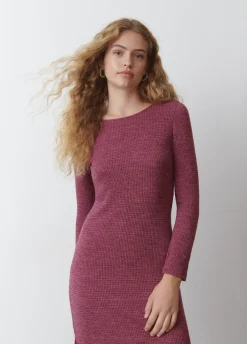 Vestido Canelado Decote Costas