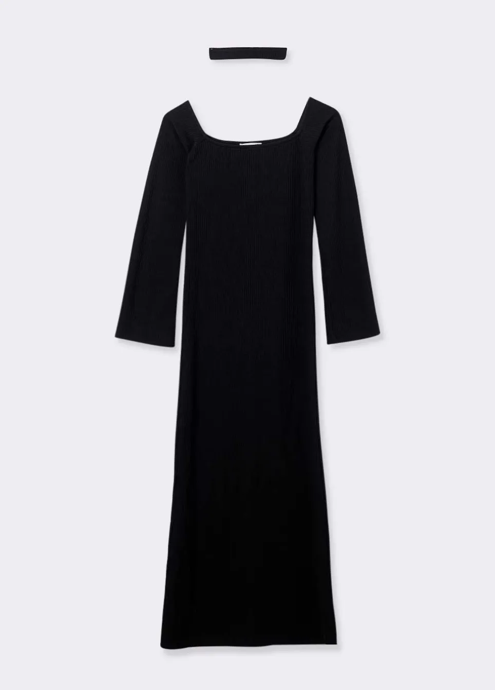 Vestido Comprido Com Decote E Ombros Com Chock