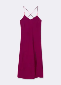 Vestido Comprido Liso Detalhe Contas